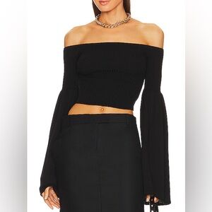 Nalle Off Shoulder Sweater in Black
LPA